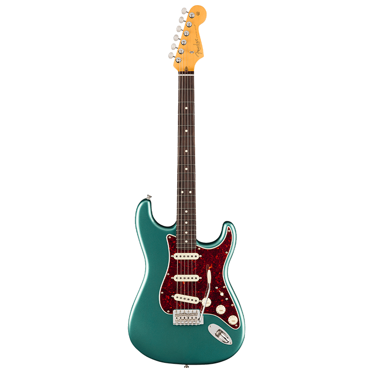 GUITARRA ELECTRICA FENDER 0114940374 AM PRO CLASSIC STRAT ROSEWOOD FADED SHERWOOD GREEN METALLIC - JP Musical