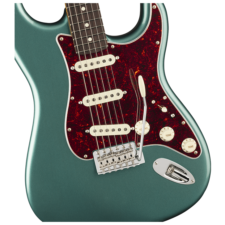 GUITARRA ELECTRICA FENDER 0114940374 AM PRO CLASSIC STRAT ROSEWOOD FADED SHERWOOD GREEN METALLIC - JP Musical