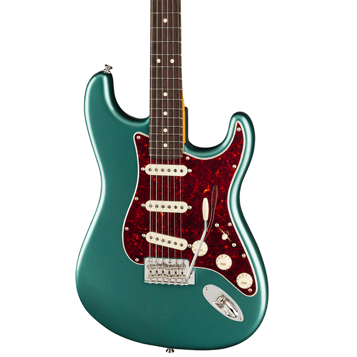 GUITARRA ELECTRICA FENDER 0114940374 AM PRO CLASSIC STRAT ROSEWOOD FADED SHERWOOD GREEN METALLIC - JP Musical