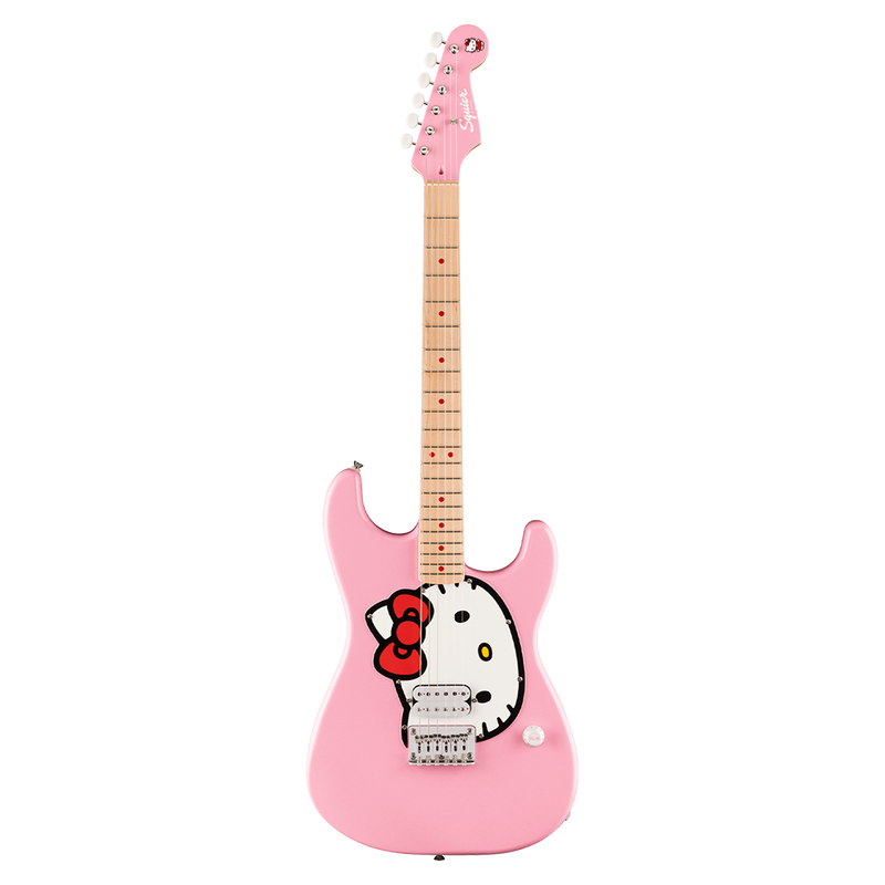 GUITARRA ELECTRICA SQUIER 0379102970 SQ HELLO KITTY STRAT MN WB PNK - JP Musical