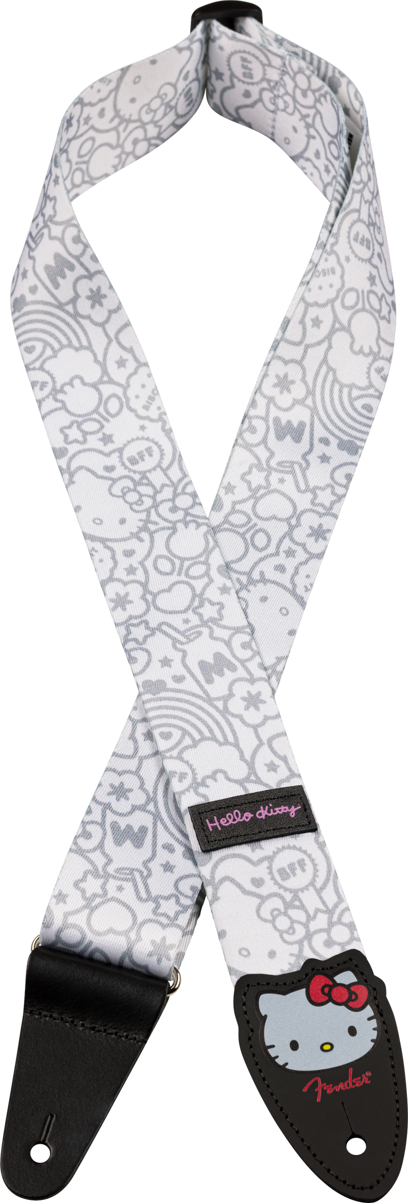 TAHALI FENDER 2" HELLO KITTY 0990637223 POLY STRAP WHITE - JP Musical