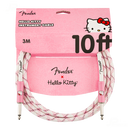CABLE FENDER 0990818123 ORIGINAL 10' CBL HELLO KITTY WOVEN WHT - JP Musical