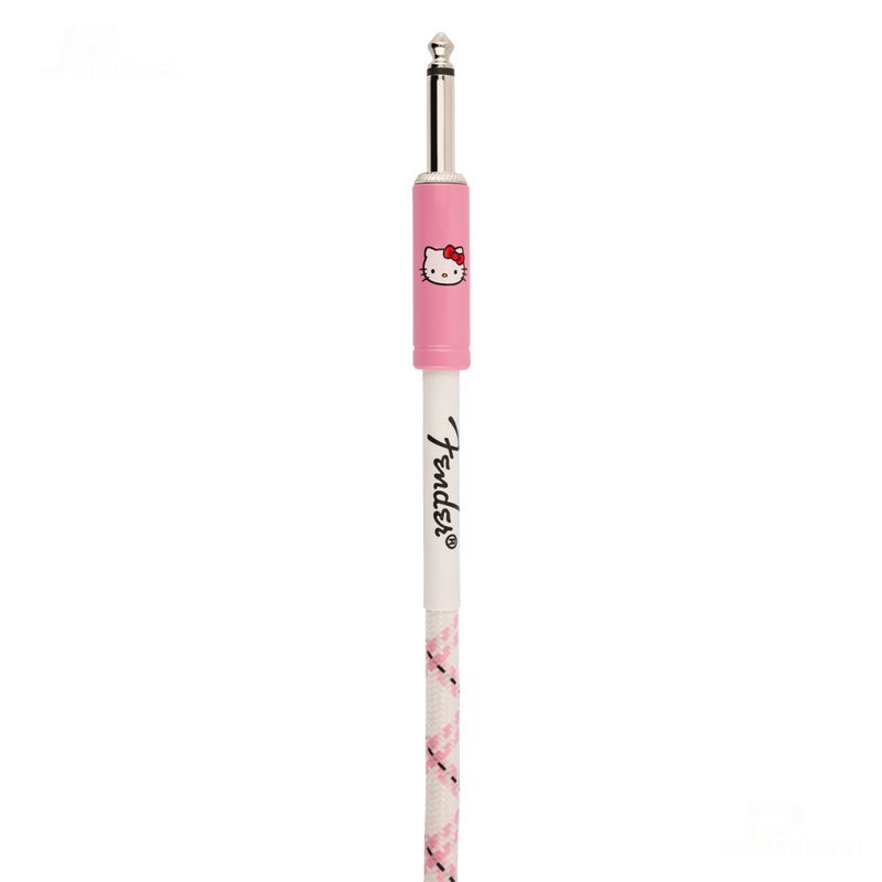 CABLE FENDER 0990818123 ORIGINAL 10' CBL HELLO KITTY WOVEN WHT - JP Musical