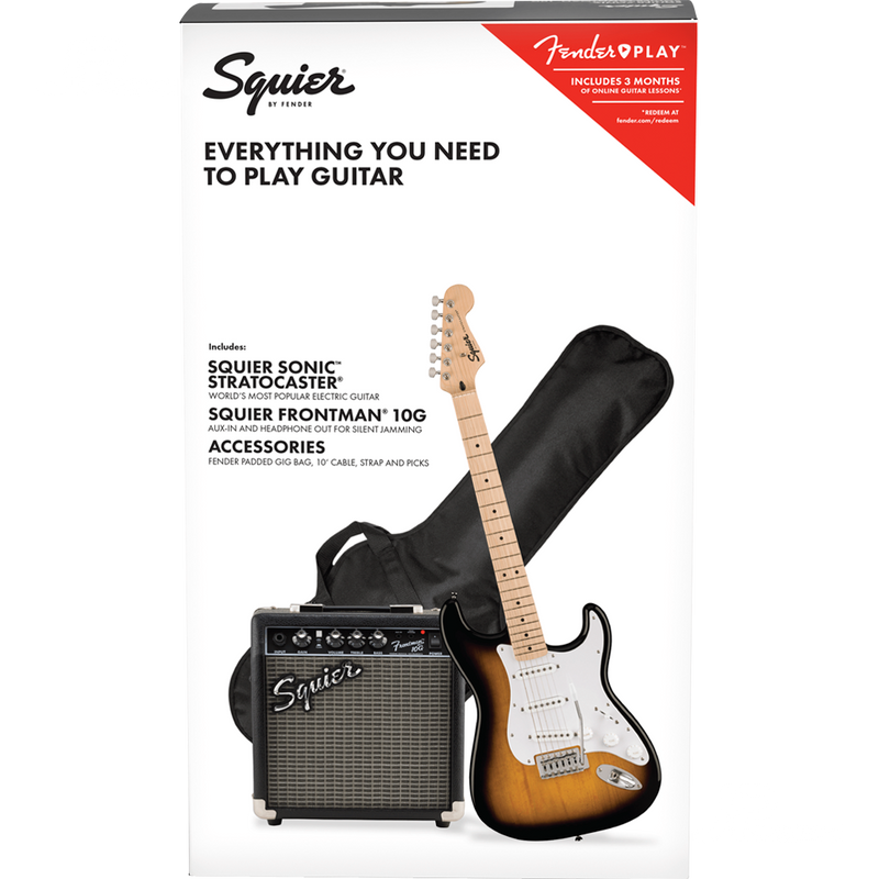 PAQUETE DE GUITARRA ELECTRICA SQUIER SONIC 0371720003 PK SON STRAT 2TS - JP Musical