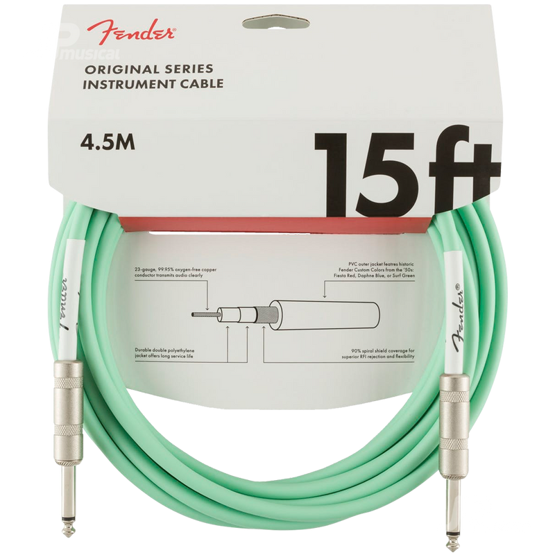 Fender 0990515058 Original Series Instrument Cable 15' Surf Green - JP Musical