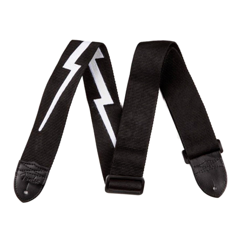 Fender 0990613106 Nylon Lightning Bolt Strap Black/White - JP Musical