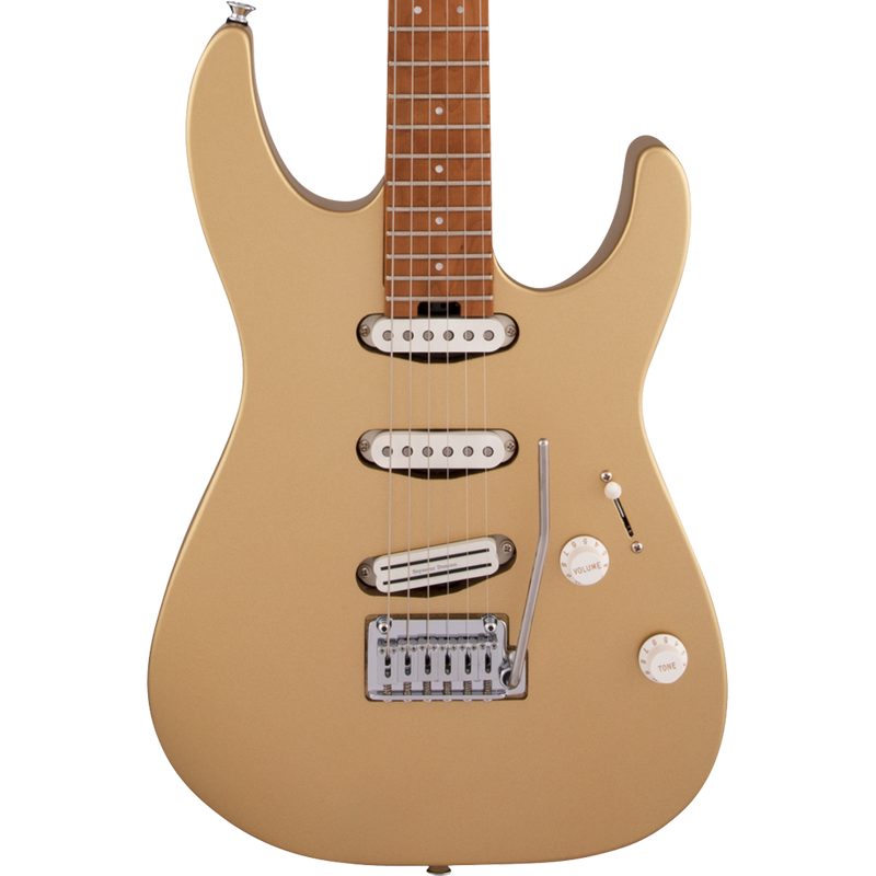 Charvel 2969026500 Pro-Mod DK22 SSS 2PT CM Caramelized Maple Fingerboard Pharaohs Gold - JP Musical