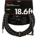 Fender 0990820079 Deluxe Series Instrument Cable Straight/Angle 18.6' Black Tweed - JP Musical