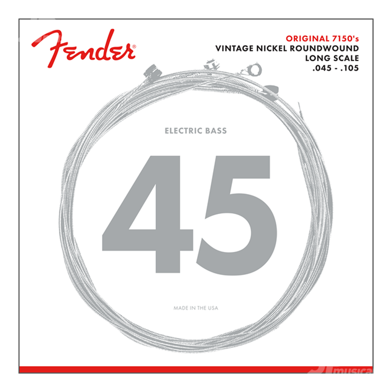 Fender 0737150406 7150 Original Bass Strings Pure Nickel Roundwound Long Scale - JP Musical