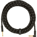 Fender 0990820079 Deluxe Series Instrument Cable Straight/Angle 18.6' Black Tweed - JP Musical