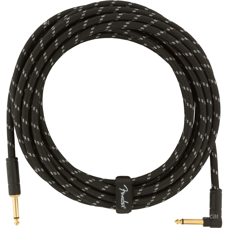 Fender 0990820079 Deluxe Series Instrument Cable Straight/Angle 18.6' Black Tweed - JP Musical