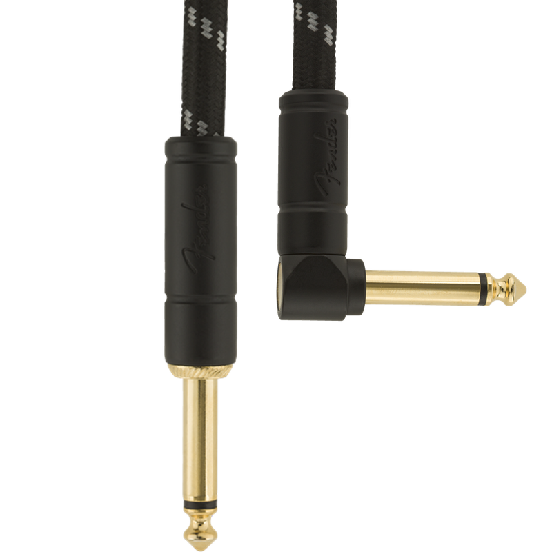 Fender 0990820079 Deluxe Series Instrument Cable Straight/Angle 18.6' Black Tweed - JP Musical