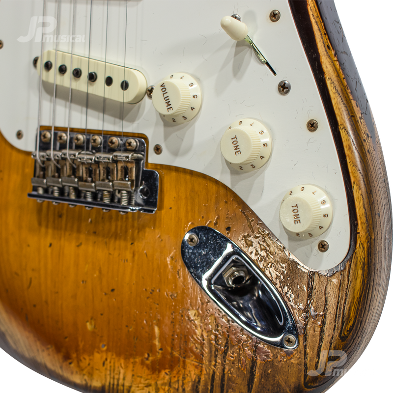 GUITARRA ELECTRICA CUSTOM SHOP 9231013158 S21 LTD RED HOT STRAT SHREL FCH3TSB - JP Musical