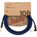 Fender 0990910073 Festival Instrument Cable Straight/Angle 10' Pure Hemp Blue Dream - JP Musical