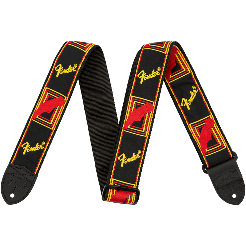 Fender 0990681500 Monogrammed Strap Black/Yellow/Brown - JP Musical
