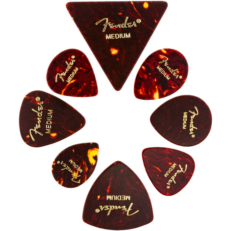 Fender 0980200300 All Shapes Classic Celluloid Picks Tortoise Shell Medium - JP Musical