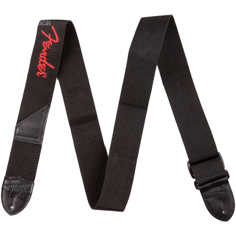 Fender 0990662015 Logo Strap Black/Red Logo - JP Musical
