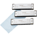 Fender 0990701021 Blues Deluxe Harmonicas Pack of 3 with Case - JP Musical