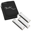 Fender 0990701021 Blues Deluxe Harmonicas Pack of 3 with Case - JP Musical