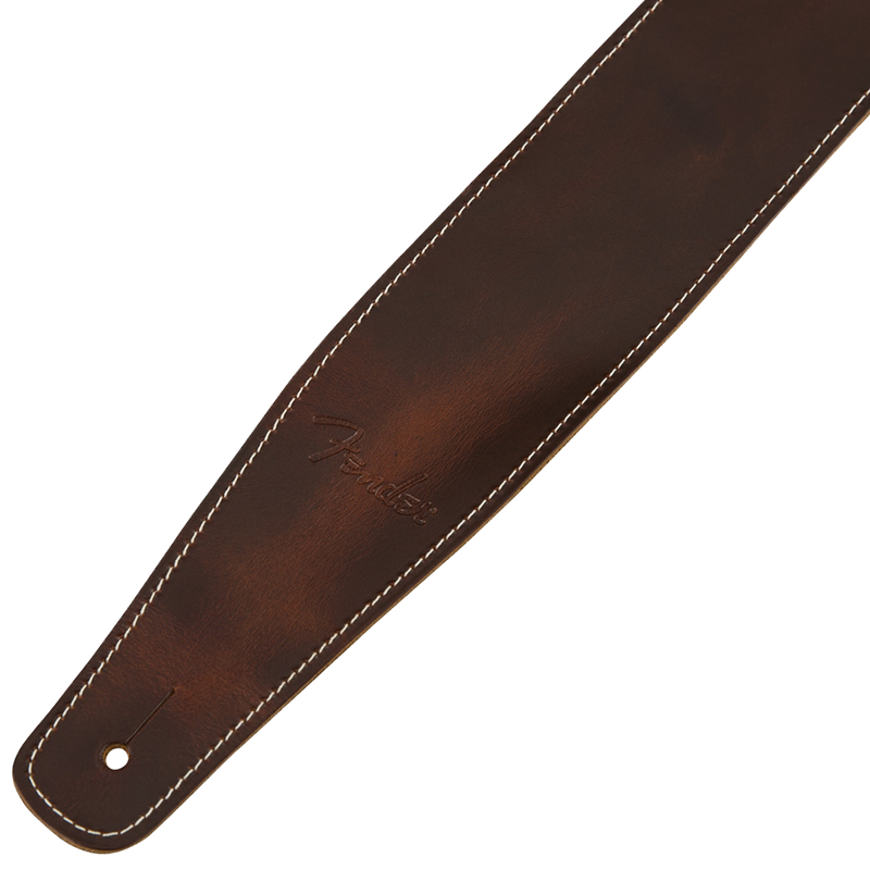 Fender 0990641050 Broken-In Leather Strap Brown 2.5" - JP Musical