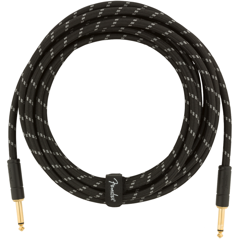 Fender 0990820083 Deluxe Series Instrument Cable Straight/Straight 15' Black Tweed - JP Musical