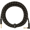 Fender 0990820085 Deluxe Series Instrument Cable Straight/Angle 15' Black Tweed - JP Musical
