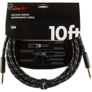 Fender 0990820092 Deluxe Series Instrument Cable Straight/Straight 10' Black Tweed - JP Musical