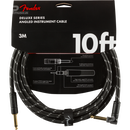Fender 0990820090 Deluxe Series Instrument Cable Straight/Angle 10' Black Tweed - JP Musical