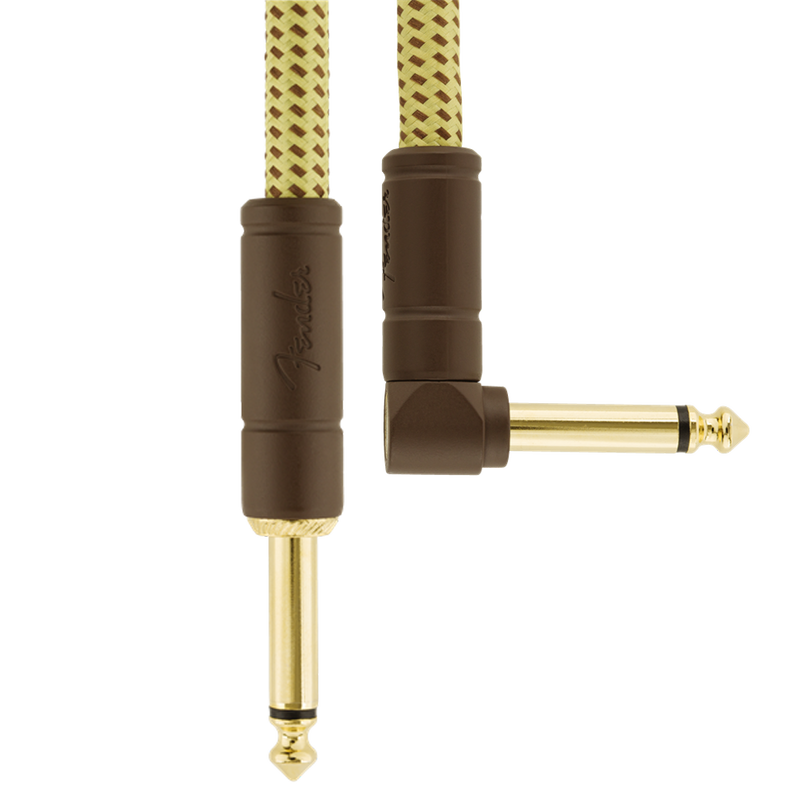 Fender 0990820082 Deluxe Series Instrument Cable Straight/Angle 18.6' Tweed - JP Musical