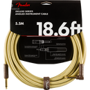 Fender 0990820082 Deluxe Series Instrument Cable Straight/Angle 18.6' Tweed - JP Musical