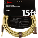 Fender 0990820086 Deluxe Series Instrument Cable Straight/Angle 15' Tweed - JP Musical