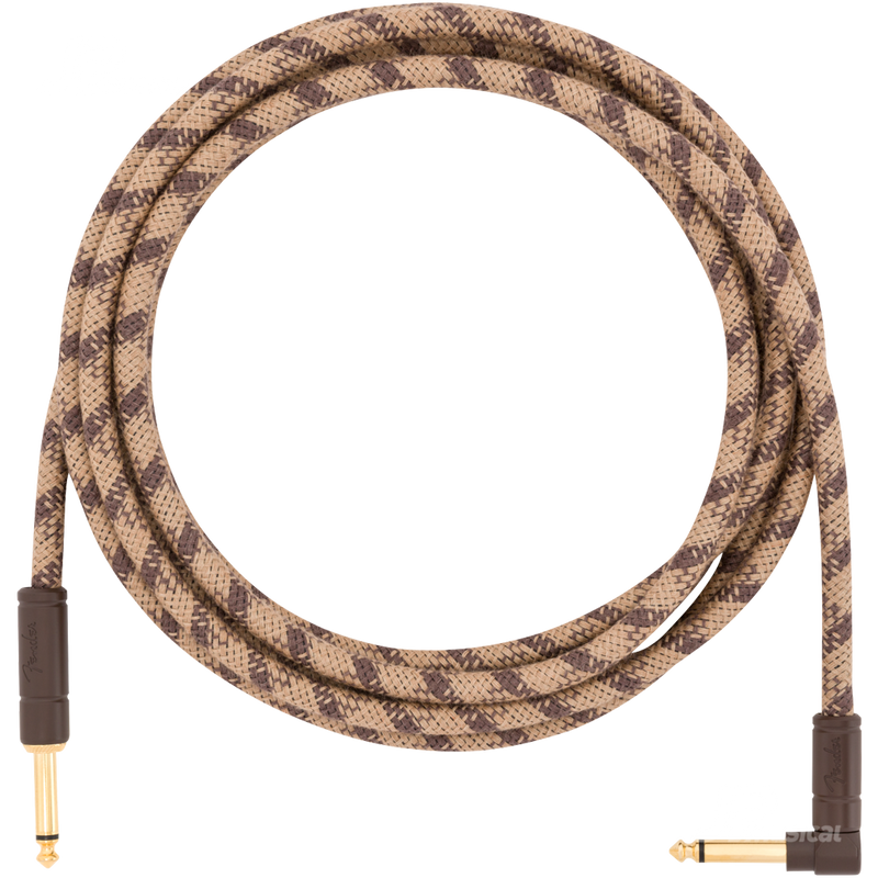 Fender 0990910022 Festival Instrument Cable Straight/Angle 10' Pure Hemp Brown Stripe - JP Musical