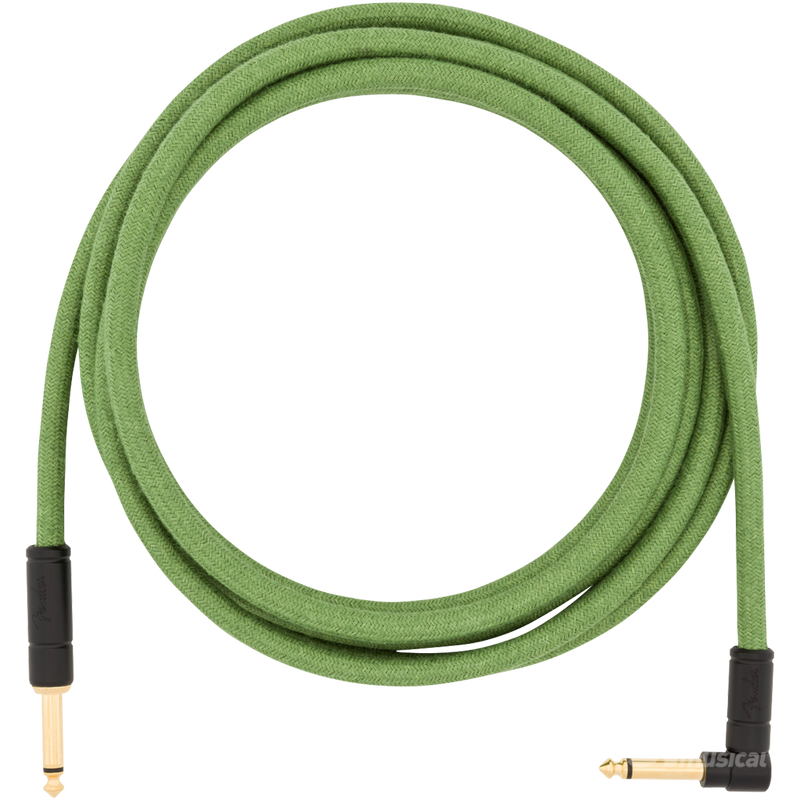 Fender 0990910062 Festival Instrument Cable Straight/Angle 10' Pure Hemp Green - JP Musical