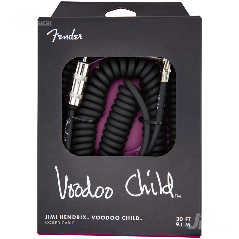 Fender 0990823003 Jimi Hendrix Voodoo Child Coil Instrument Cable Straight/Angle 30' Black - JP Musical
