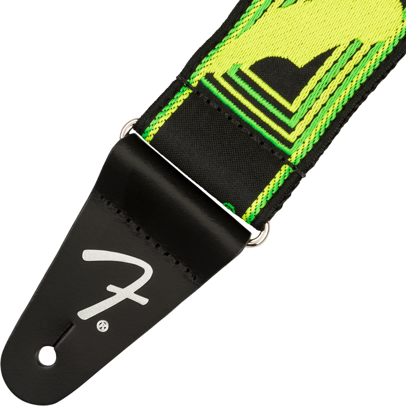 Fender 0990681307 Neon Monogrammed Strap Green and Yellow - JP Musical