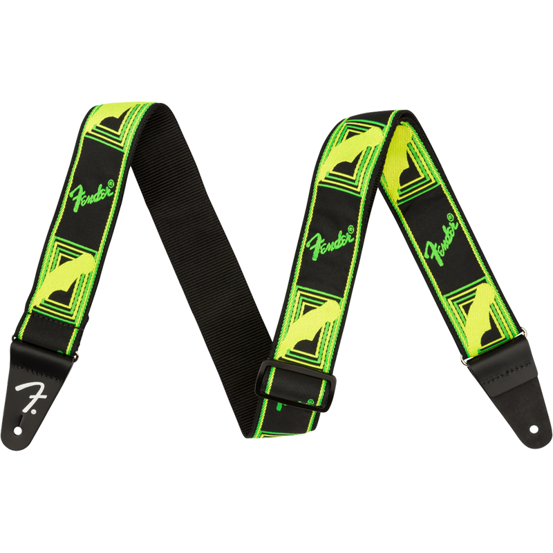 Fender 0990681307 Neon Monogrammed Strap Green and Yellow - JP Musical