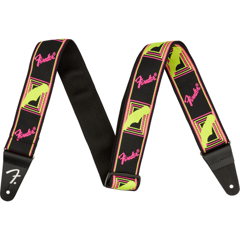 Fender 0990681304 Neon Monogrammed Strap Pink and Yellow - JP Musical