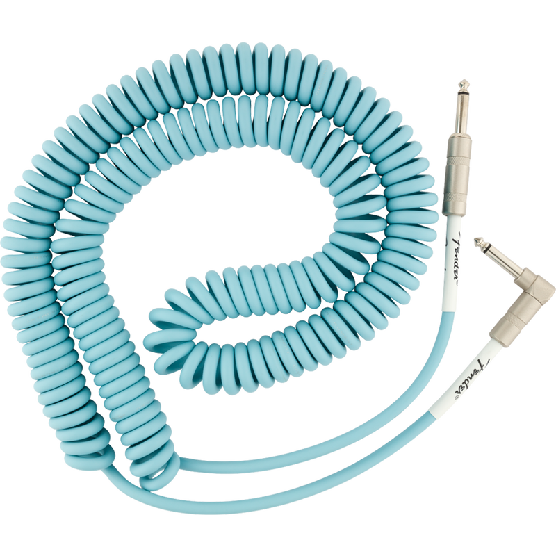 Fender 0990823006 Original Series Coil Cable Straight/Angle 30' Daphne Blue - JP Musical