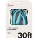 Fender 0990823006 Original Series Coil Cable Straight/Angle 30' Daphne Blue - JP Musical