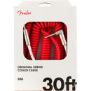 Fender 0990823005 Original Series Coil Cable Straight/Angle 30' Fiesta Red - JP Musical