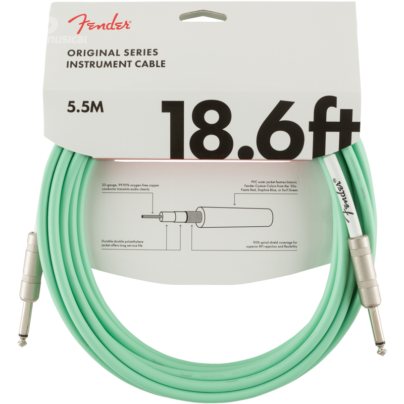 Fender 0990520058 Original Series Instrument Cable 18.6' Surf Green - JP Musical