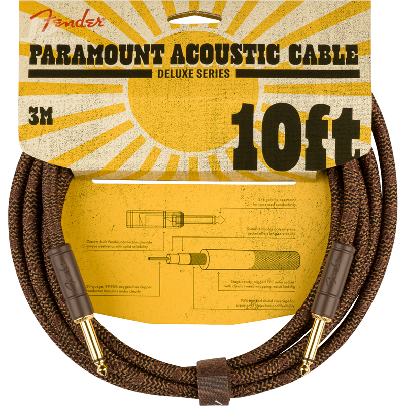 CABLE FENDER 0990910007 PARAMOUNT 10" ACOUSTIC INST CABLE BRN - JP Musical