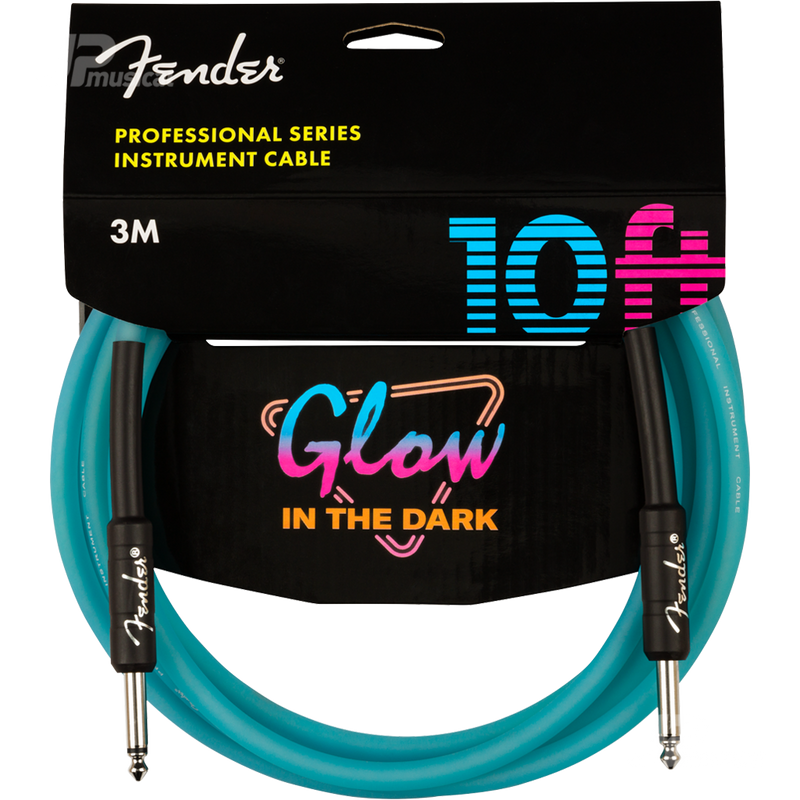 Fender 0990810108 Pro Series Glow in the Dark Cable 10' Blue - JP Musical