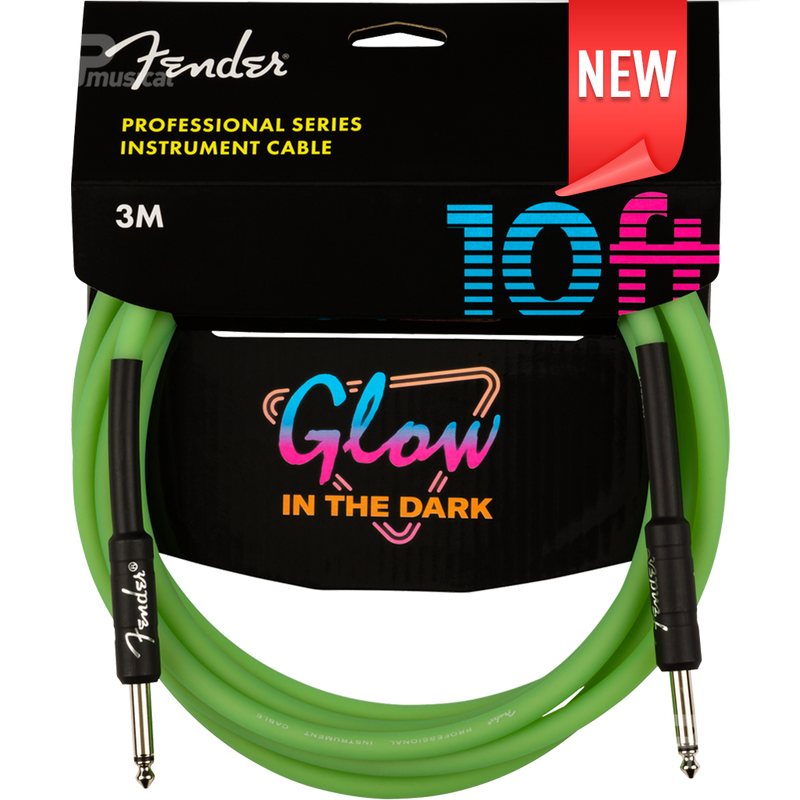 Fender 0990810119 Pro Series Glow in the Dark Cable 10' Green - JP Musical