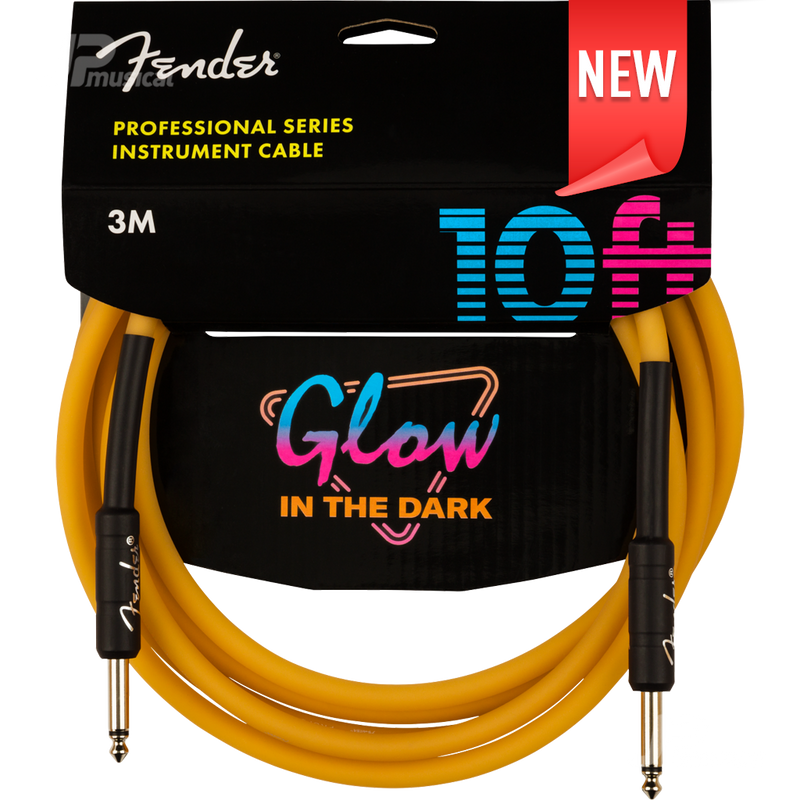 Fender 0990810113 Pro Series Glow in the Dark Cable 10' Orange - JP Musical