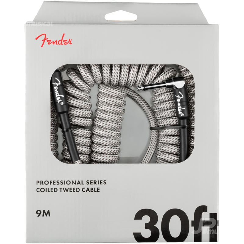 Fender 0990823023 Pro Series Coil Cable 30' White Tweed - JP Musical