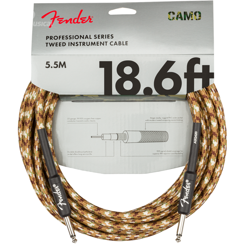 Fender 0990818107 Pro Series Instrument Cable 18.6' Desert Camo - JP Musical