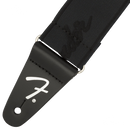 Fender 0990642076 WeighLess Running Logo Strap Black/Black - JP Musical