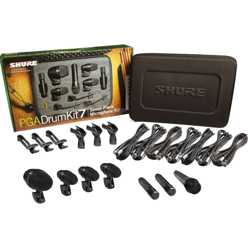 SET DE  MICROFONOS SHURE PGADRUMKIT7 - JP Musical