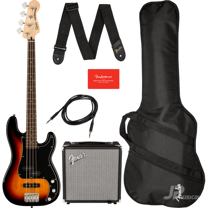 PAQUETE BAJO SQUIER 0372980000 PK PJ BASS LRL 3TS R15 120V - JP Musical